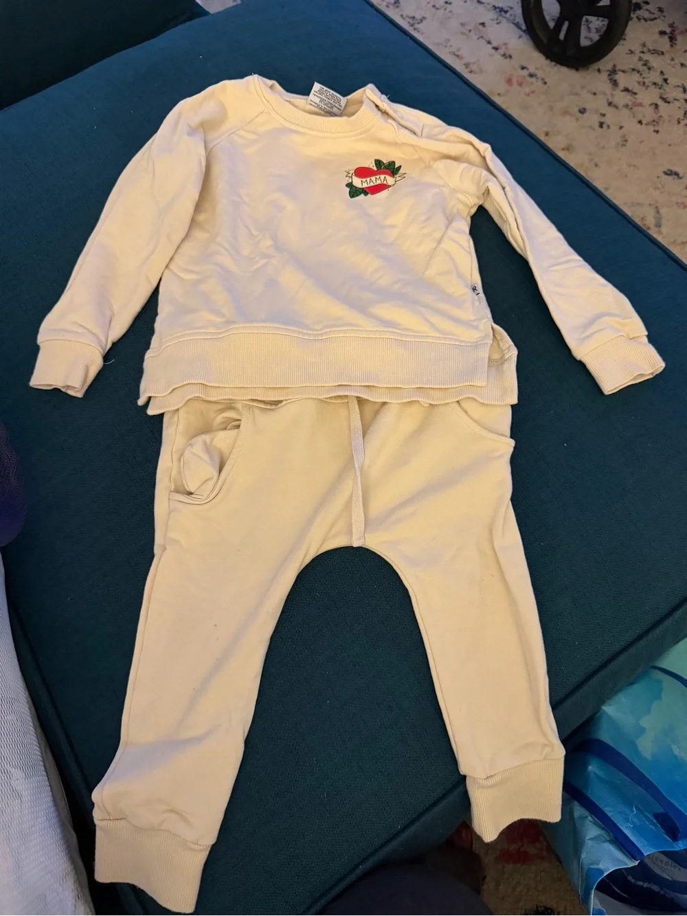 Bums & Roses Sweatshirt & Jogger Set - Mama Heart Graphic